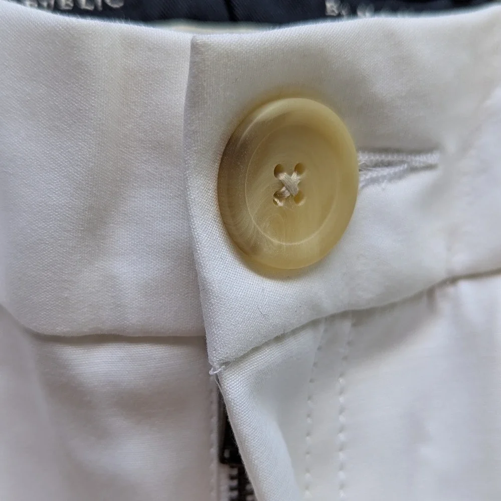 Banana Republic Martin Fit White Side Slit Pants Sz 10 Short NWT